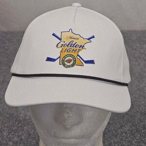 Minnesota Wild Hat White Michelob Golden Light Rope Cap USA Snapback Playoffs
